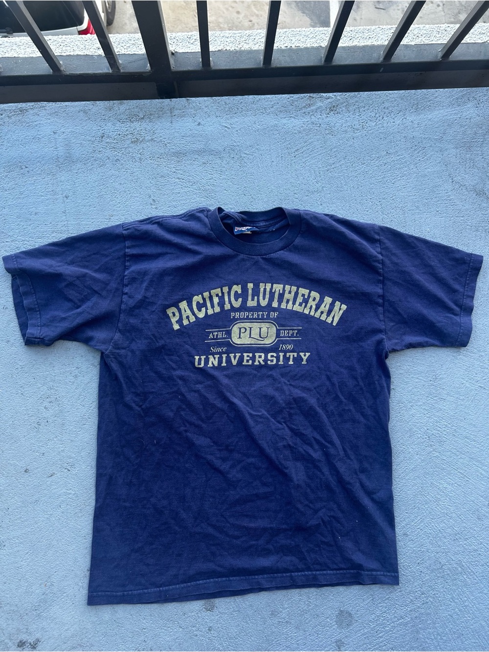 Navy blue Pacific Lutheran University t-shirt